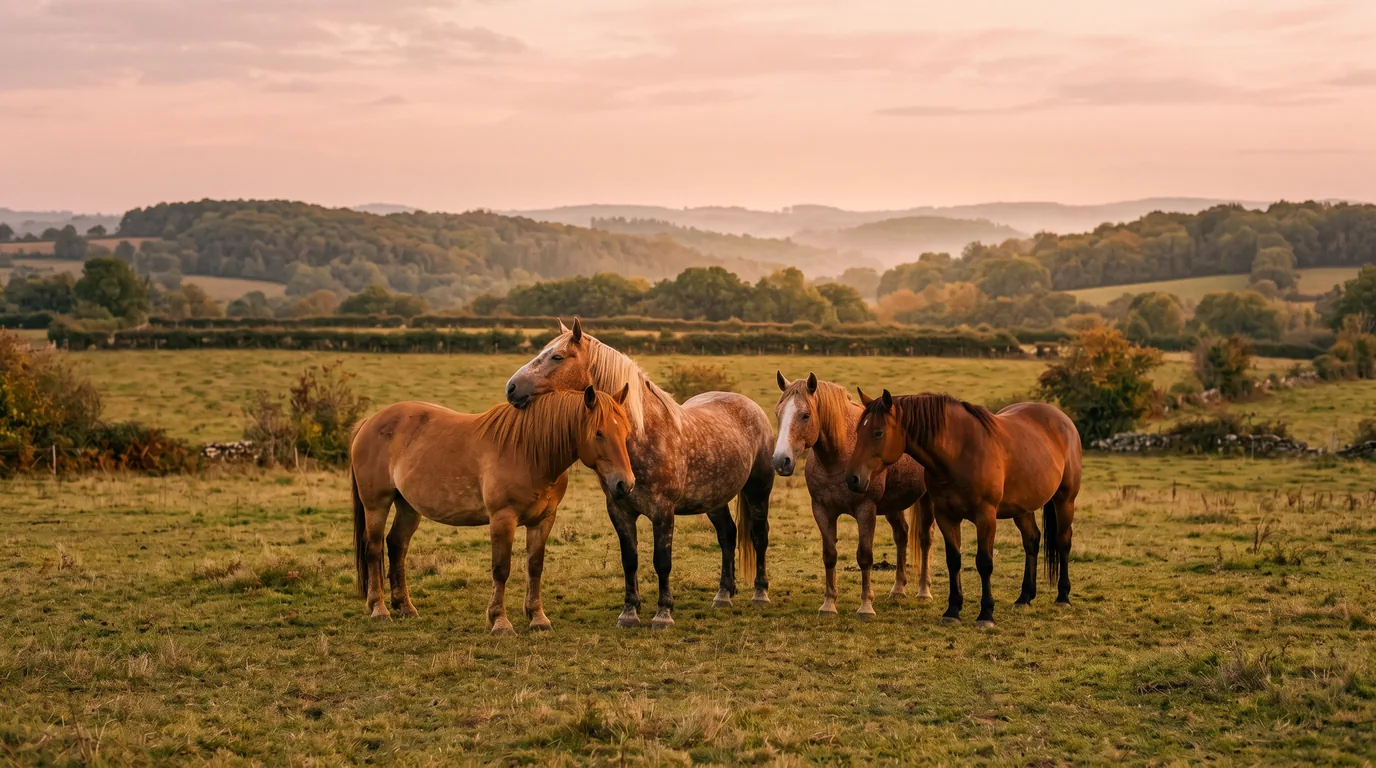 Les chevaux du Les Ecuries du Claud Neuf en liberté, Dordogne